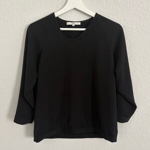 Tibi Soft Drape Asymmetrical Top in Black